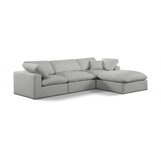 Comfy Linen Textured Fabric Sectional