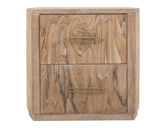 White Balam 2 Drawer Nightstand | Modern Mango & Teak Wood