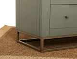 12 Drawer Timber Console Table - Green Wood Storage Furniture