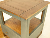 2 Drawer End Table with Shelf | Timber Occasional Table Green