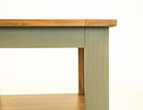 2 Drawer End Table with Shelf | Timber Occasional Table Green