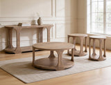 1 Shelf Cocktail Table | White Balam Handcrafted Mango & Teak