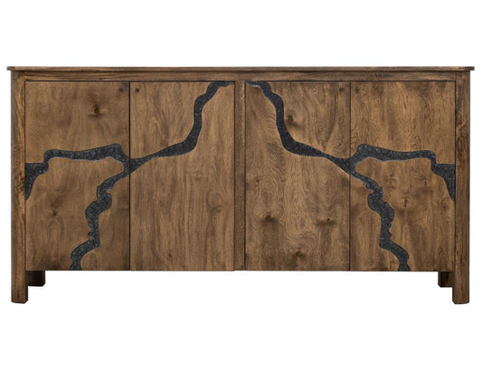 4 Door Console | Halo Sustainable Wood & Gemstone Inlay Furniture