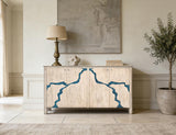 4 Door Console - Halo Mango Wood with Sapphire River Inlay