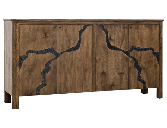 4 Door Console | Halo Sustainable Wood & Gemstone Inlay Furniture