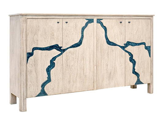 4 Door Console - Halo Mango Wood with Sapphire River Inlay