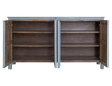 4 Door Console - Mango Wood Blue Finish | Xel Ha Collection