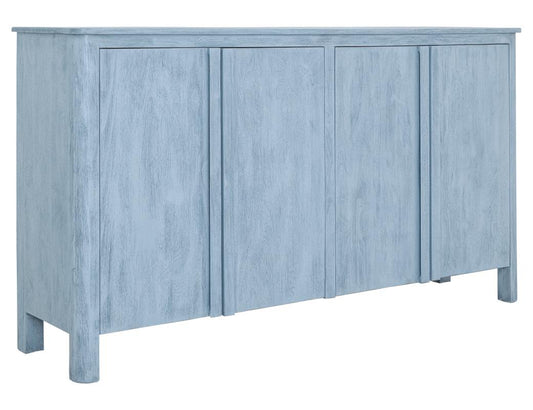4 Door Console - Mango Wood Blue Finish | Xel Ha Collection