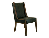 Balam Upholstered Chair - Forest Green Leather Dining Chair