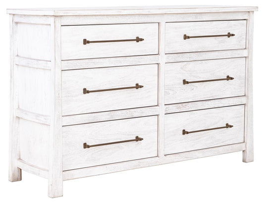 6 Drawer Dresser - White Rustic Farmhouse Bedroom Furniture