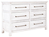 6 Drawer Dresser - White Rustic Farmhouse Bedroom Furniture