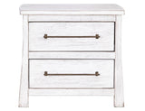 White Roots 2 Drawer Nightstand | Rustic Farmhouse Bedroom