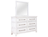 6 Drawer Dresser - White Rustic Farmhouse Bedroom Furniture