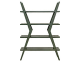 4-Shelf X-Shaped Étagère Moka Bookcase - Mango Wood Storage