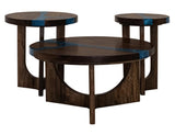 Zaphiro Chairside Table - Artisan Wood & Sapphire Epoxy Design
