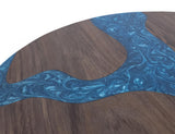 Zaphiro Cocktail Table | Sapphire Inlay Wood & Epoxy Design