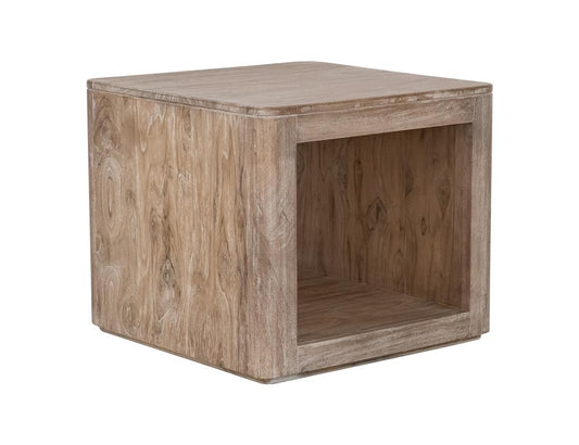 White Balam 1 Shelf End Table | Mango & Teak Wood