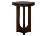 Zaphiro Chairside Table - Artisan Wood & Sapphire Epoxy Design