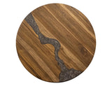 Silver Occasional Chairside Table | Contemporary Resin River Design