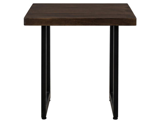 Zaphiro End Table - Live-Edge Melina Wood with Metal Base