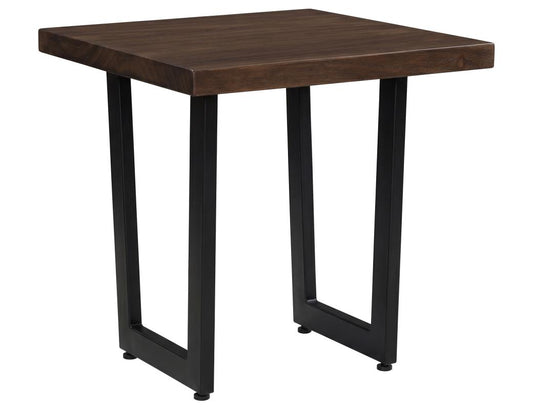 Zaphiro End Table - Live-Edge Melina Wood with Metal Base
