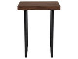 Zaphiro Chairside Table - Live-Edge Melina Wood with Metal Base