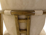 Silver Armchair | Ivory Poly Suede Upholstered Dining Chair