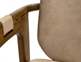 Silver Armchair | Ivory Poly Suede Upholstered Dining Chair