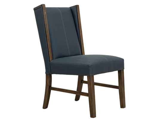 100% Leather Upholstered Chair | Forge Collection Blue
