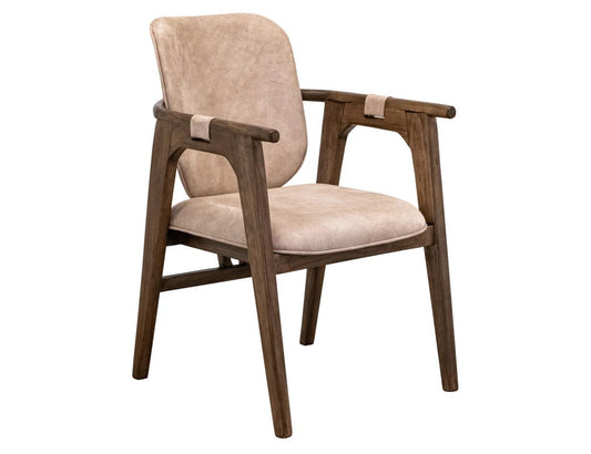Silver Armchair | Ivory Poly Suede Upholstered Dining Chair