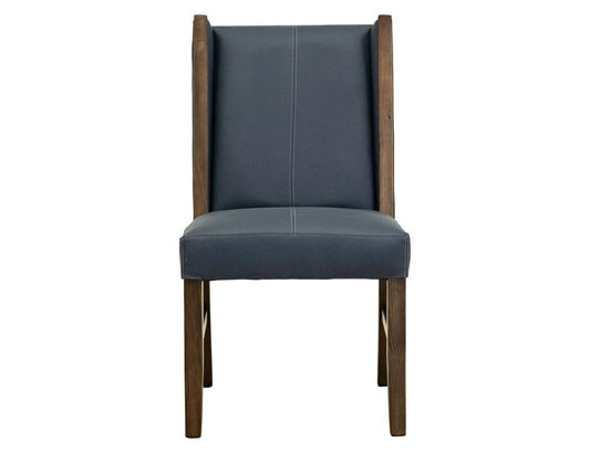 100% Leather Upholstered Chair | Forge Collection Blue