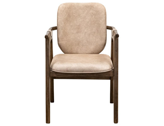 Silver Armchair | Ivory Poly Suede Upholstered Dining Chair