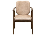 Silver Armchair | Ivory Poly Suede Upholstered Dining Chair