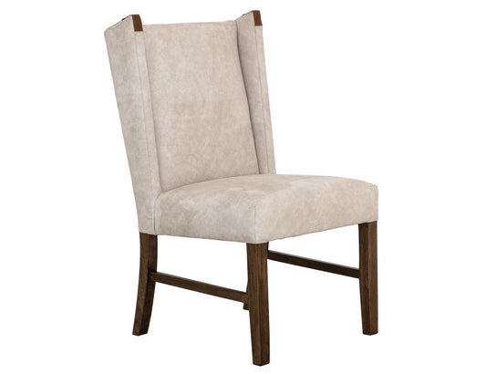 Silver Poly Suede Upholstered Dining Chair | Ivory & Melina Wood