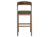 Silver Barstool 30" - Olive Green Upholstered Bar Stool