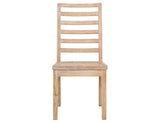 White Balam Wooden Chair - Solid Pine Ladder-Back Dining Chair