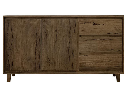 Savia 3 Drawer 2 Door Console | Solid Wood Organic Modern