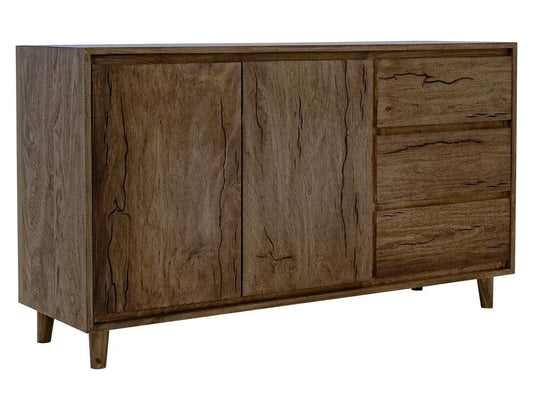 Savia 3 Drawer 2 Door Console | Solid Wood Organic Modern