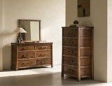 Roots Bedroom Mirror - Mango & Teak Distressed Wood Mirror