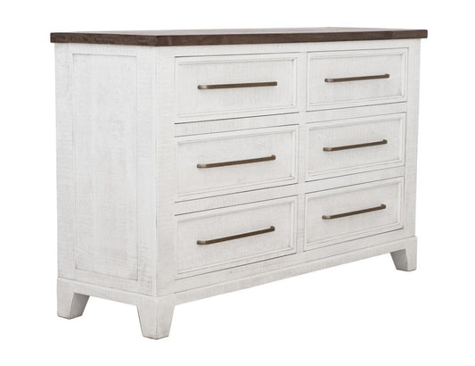 6 Drawer Dresser - Stoa Collection Two-Tone Melina Wood