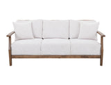 Forest Sofa | Beige Upholstered Sofa with Melina Wood Frame