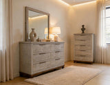 Golden Loft Mirror - Light Gray Wood Frame | Bedroom Mirror