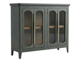 4 Door Console Table - Brava Transitional Design with Glass