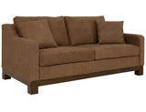 Zaphiro Loveseat | Modern Camel Poly Suede Two-Seater Sofa