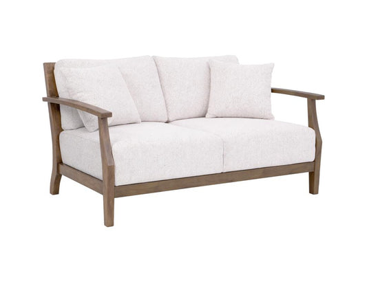 Forest Loveseat | Beige Upholstered Loveseat with Melina Wood Frame