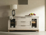 3 Drawer & 2 Door Buffet | Golden Loft Solid Wood Storage Cabinet