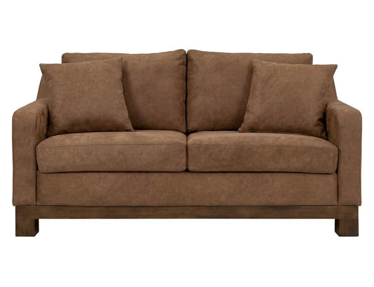 Zaphiro Loveseat | Modern Camel Poly Suede Two-Seater Sofa
