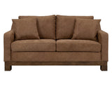 Zaphiro Loveseat | Modern Camel Poly Suede Two-Seater Sofa