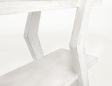 4 Shelf X-Shaped Étagère Bookcase | White Moka Mango Wood