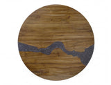 Silver Round Dining Table | Resin River Teak Wood Design